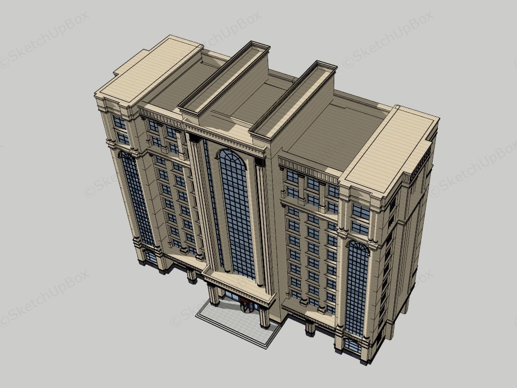 Classic Office Building sketchup model preview - SketchupBox