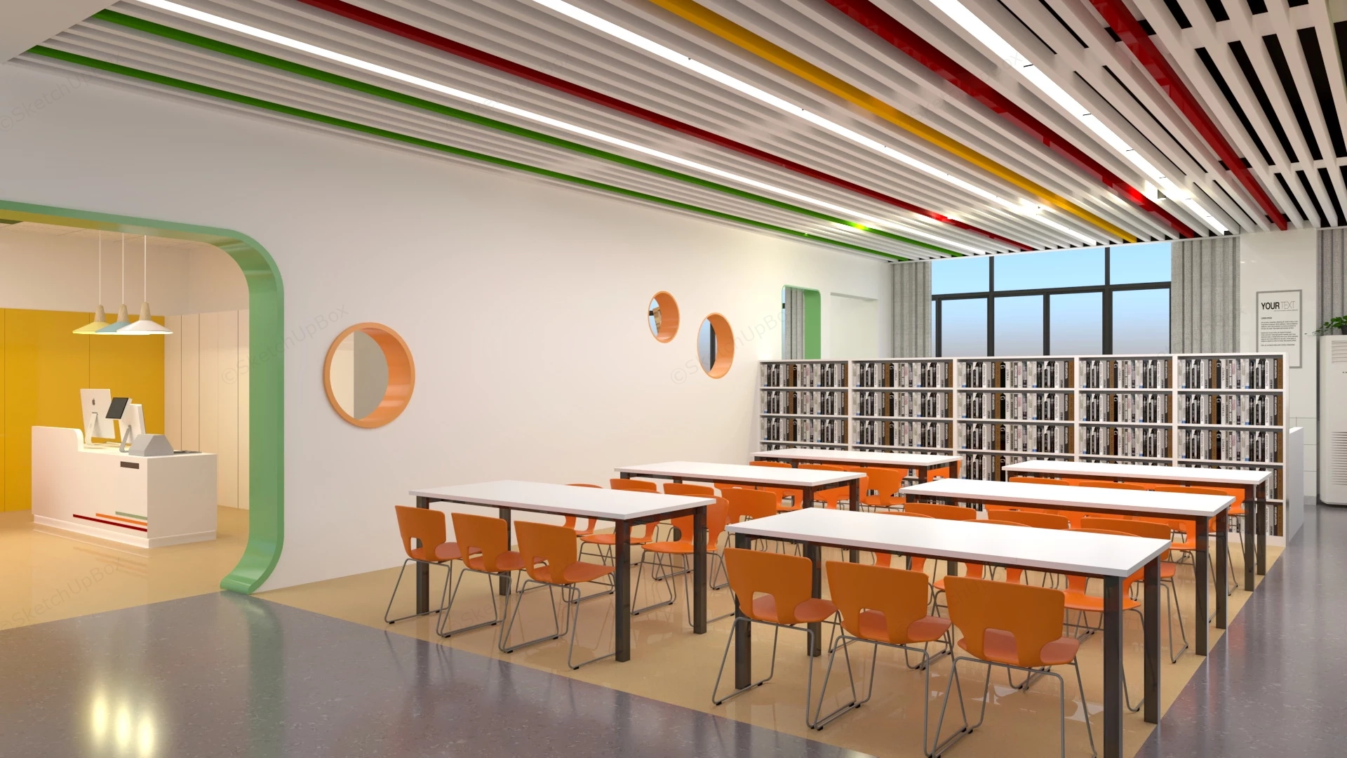 School Library Reading Room sketchup model preview - SketchupBox