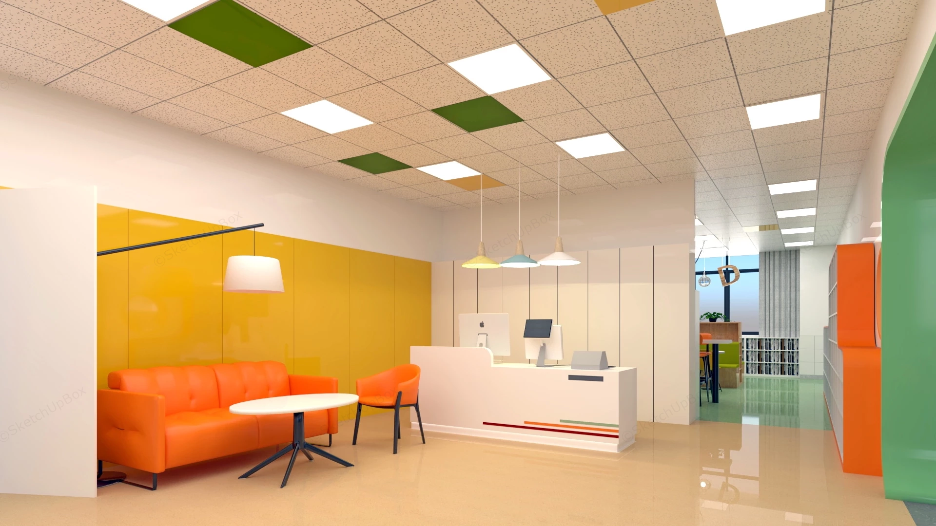 School Library Reading Room sketchup model preview - SketchupBox