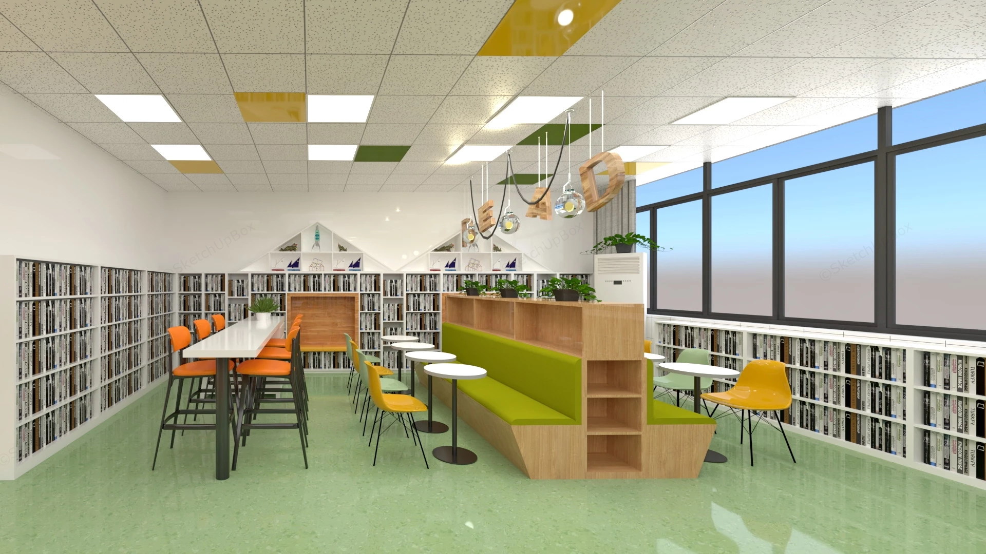 School Library Reading Room sketchup model preview - SketchupBox
