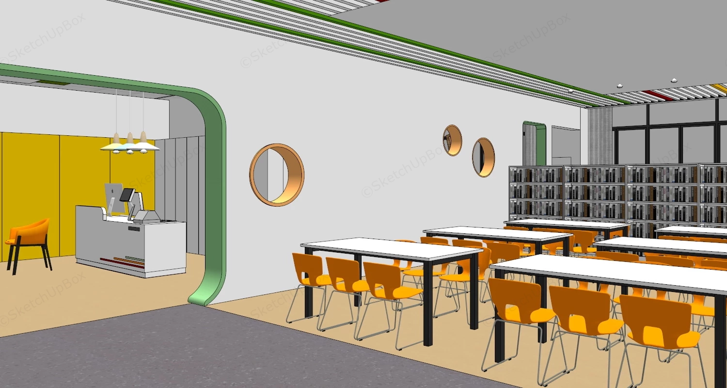 School Library Reading Room sketchup model preview - SketchupBox