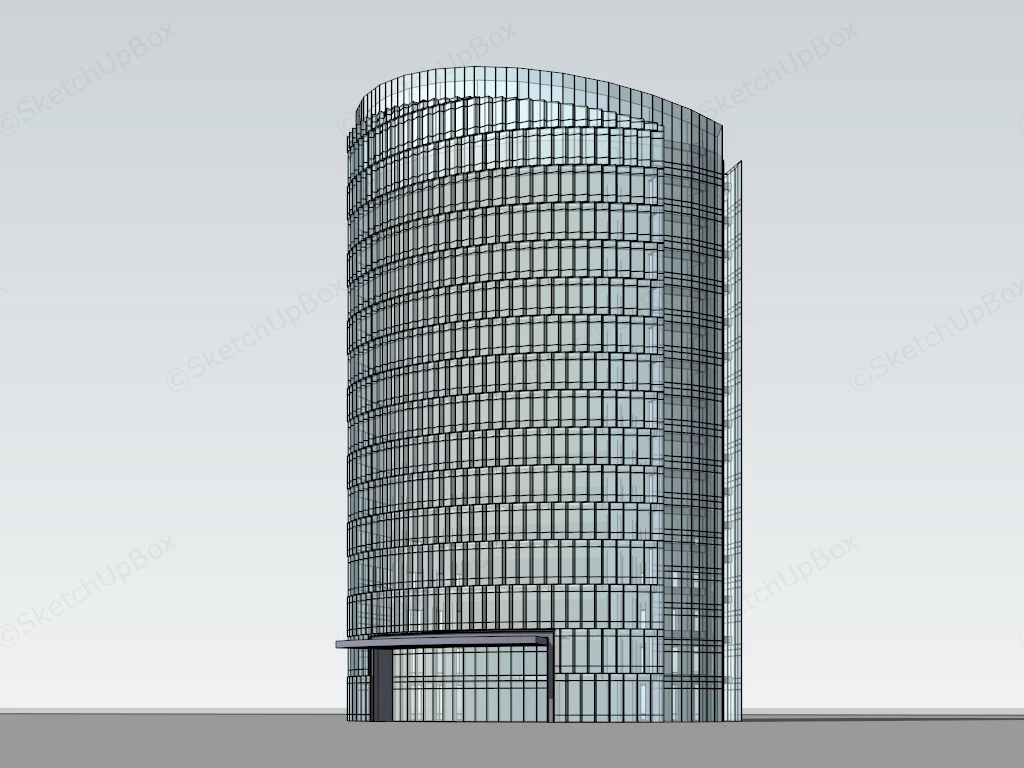 Elliptic Cylinder Office Building sketchup model preview - SketchupBox