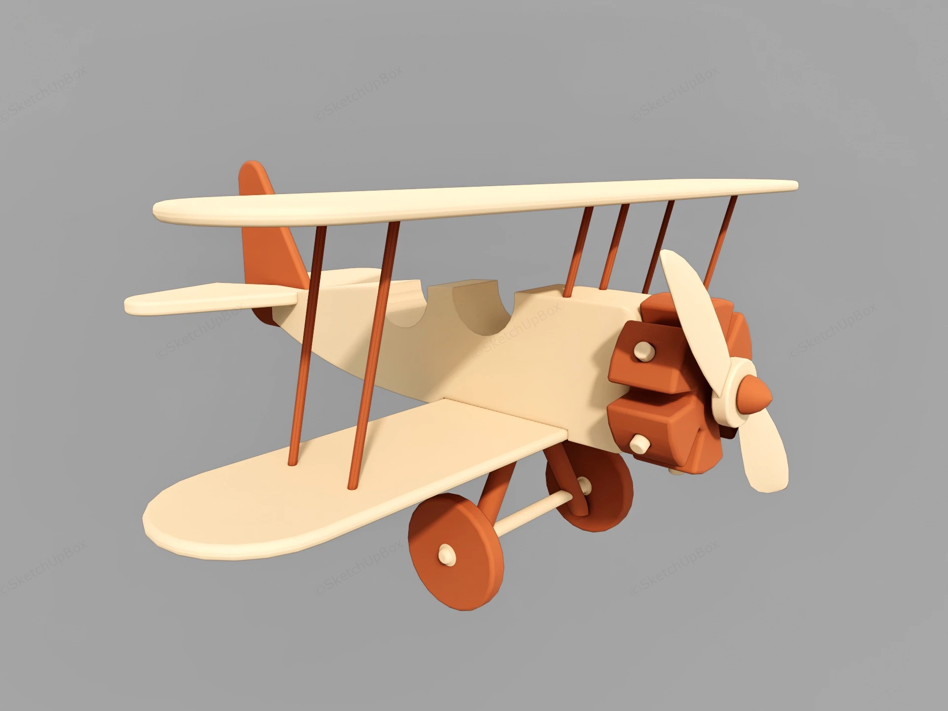 Wooden Toy Airplane sketchup model preview - SketchupBox