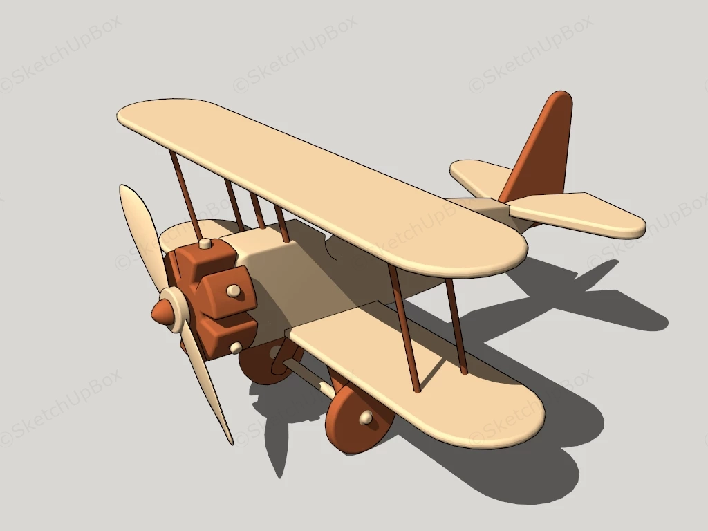 Wooden Toy Airplane sketchup model preview - SketchupBox