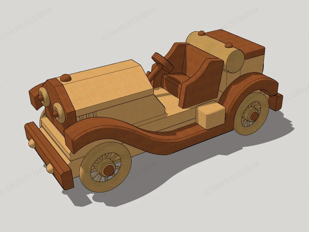 Wood Toy Car sketchup model preview - SketchupBox