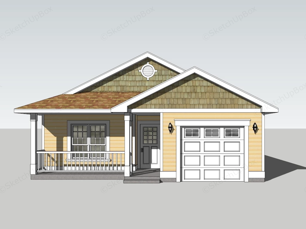 Simple Classic House sketchup model preview - SketchupBox