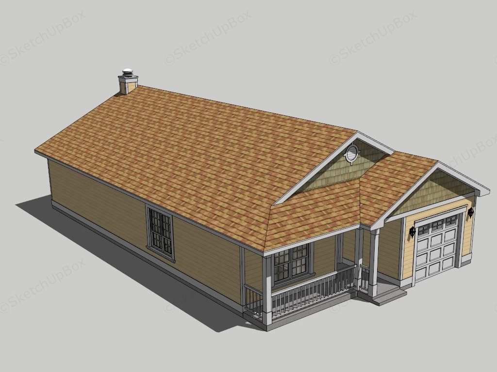 Simple Classic House sketchup model preview - SketchupBox