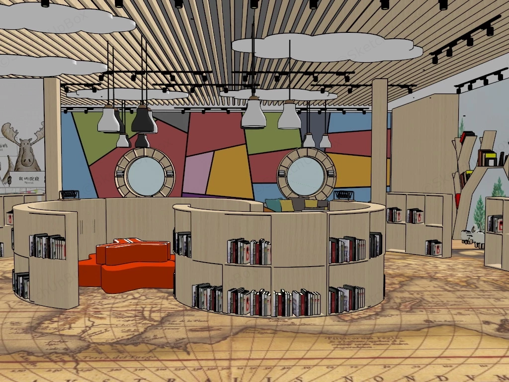 Kids Bookstore sketchup model preview - SketchupBox