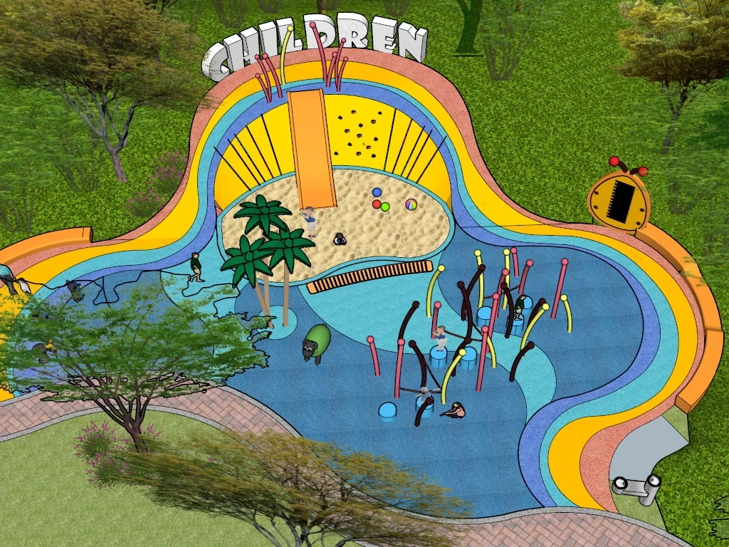 Park Sandpit Playground sketchup model preview - SketchupBox