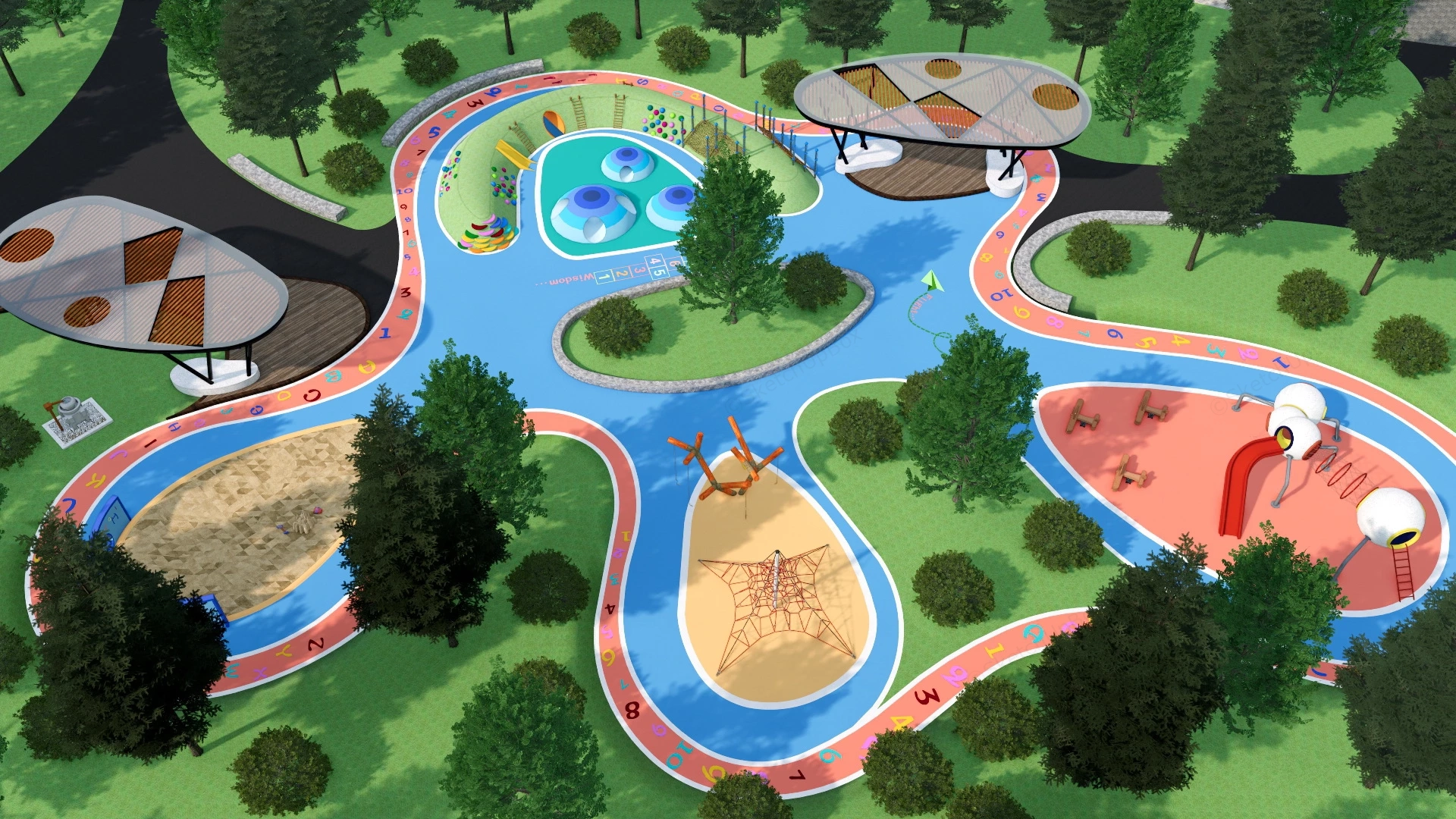 City Park Playground Design sketchup model preview - SketchupBox