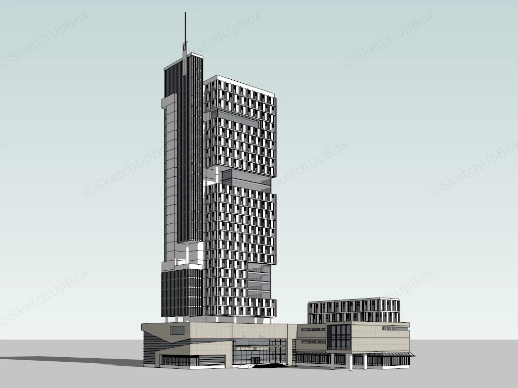 Office Building Facade Design sketchup model preview - SketchupBox