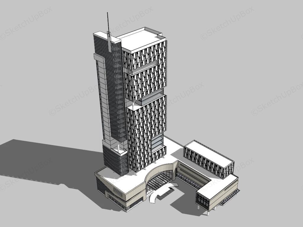 Office Building Facade Design sketchup model preview - SketchupBox