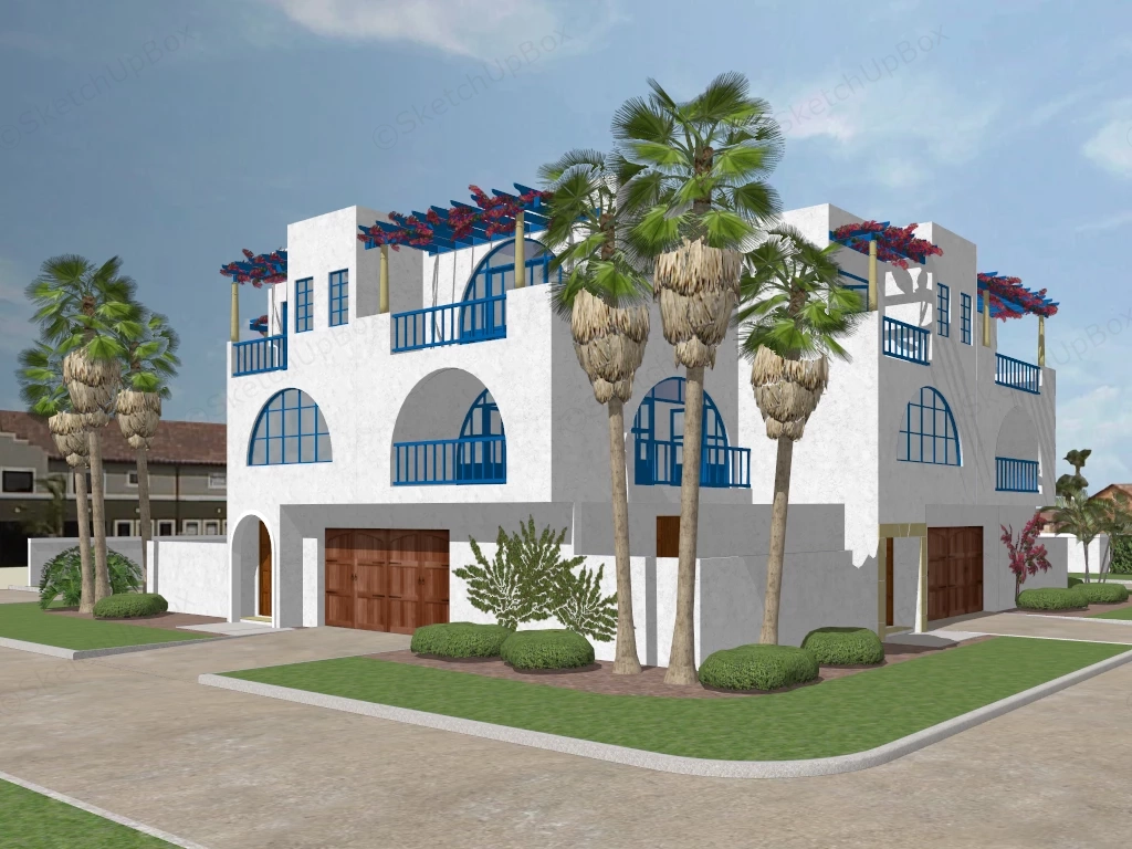 Mediterranean Mansion sketchup model preview - SketchupBox