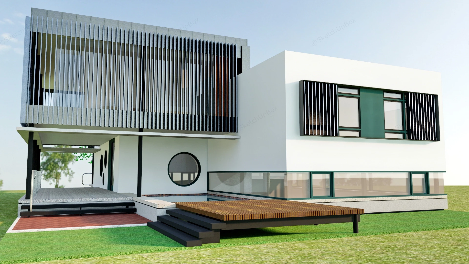 Ultra Modern Home sketchup model preview - SketchupBox
