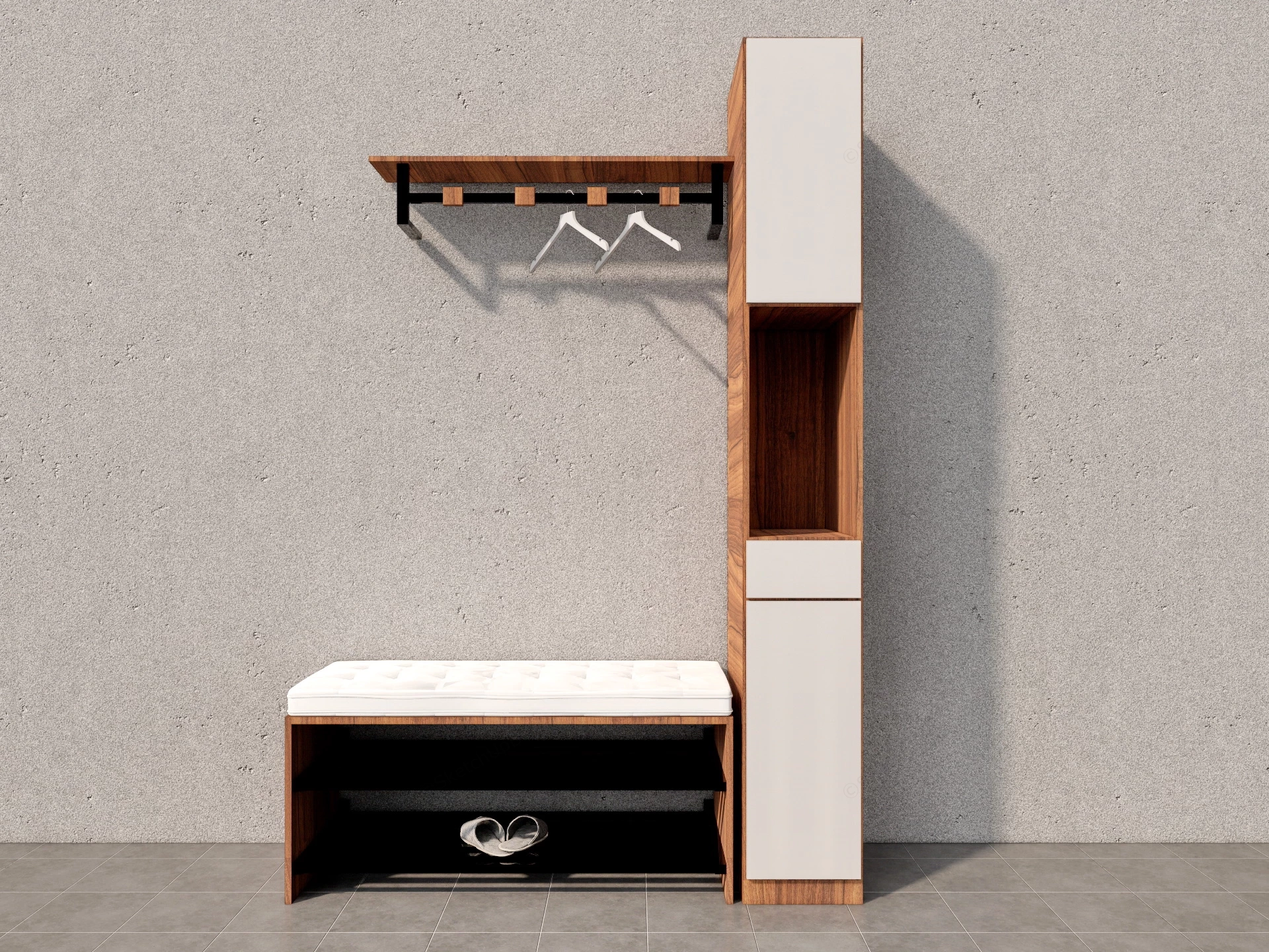 Simple Entryway Bench With Storage sketchup model preview - SketchupBox