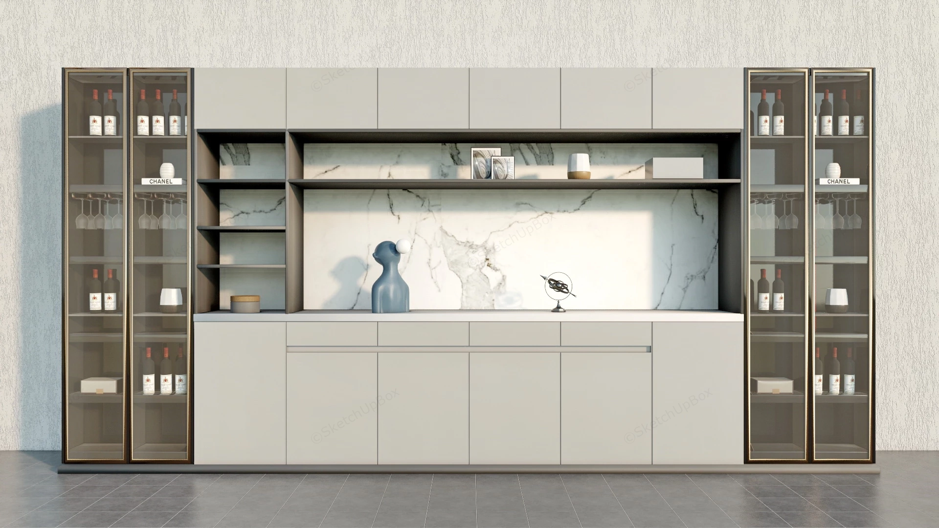 Modern Home Bar Cabinet sketchup model preview - SketchupBox