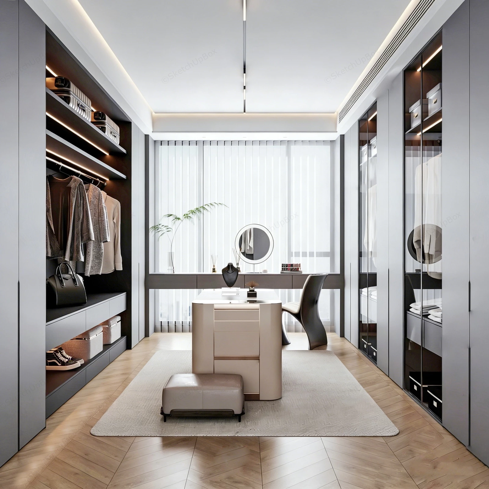 Dream Closet Dressing Room sketchup model preview - SketchupBox