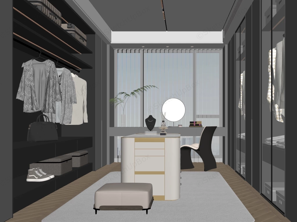 Dream Closet Dressing Room sketchup model preview - SketchupBox