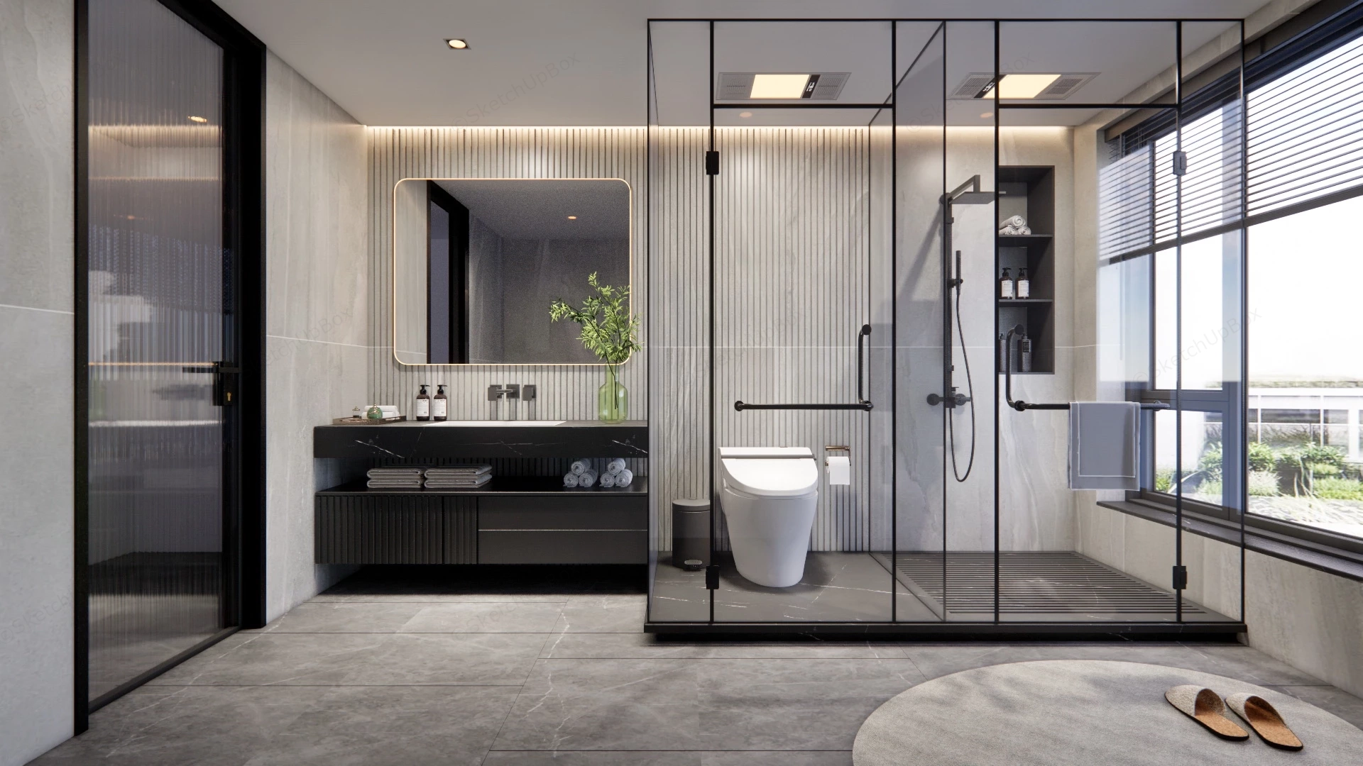 New Modern Bathroom Design sketchup model preview - SketchupBox