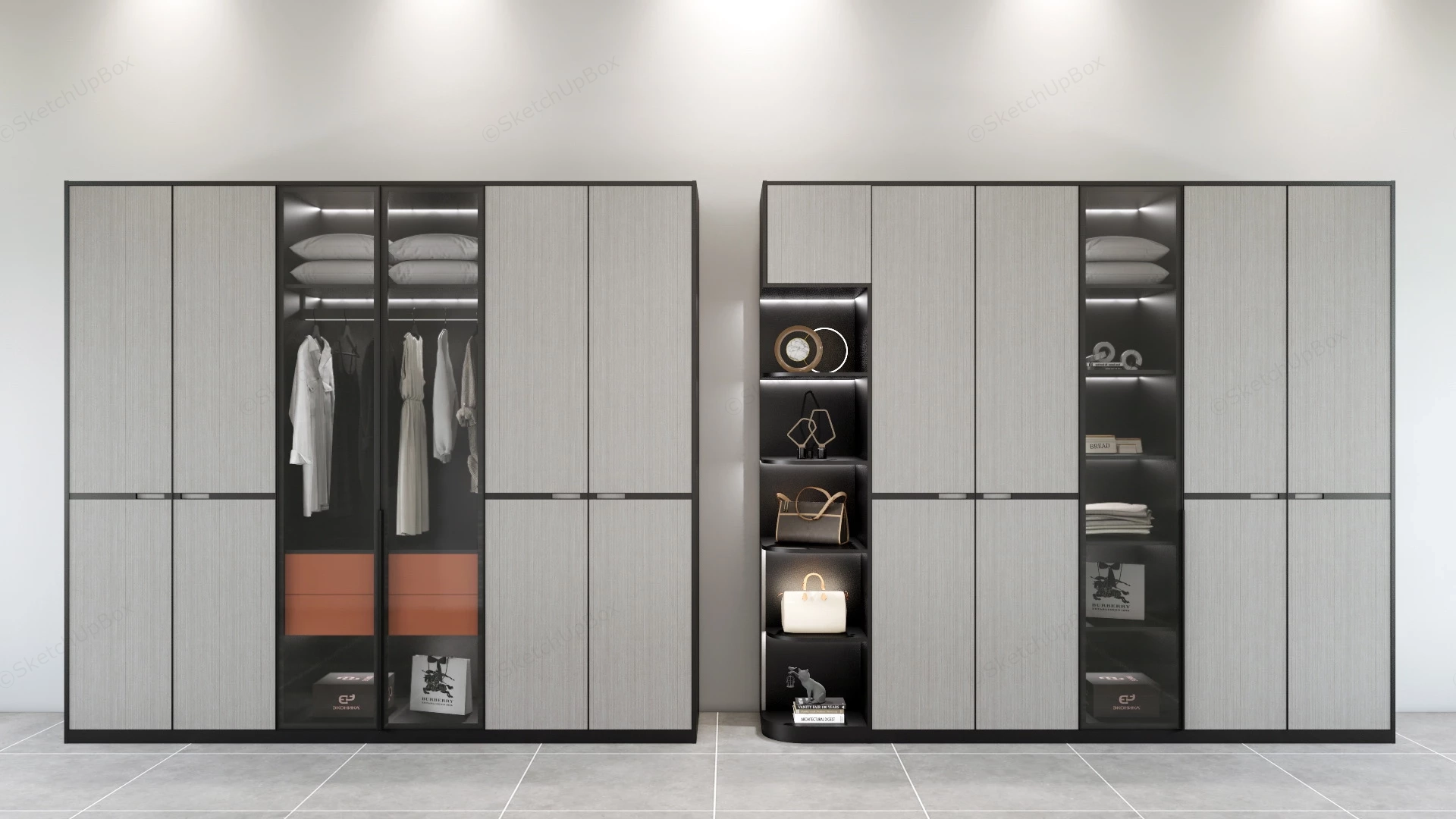 Modern Wardrobe Design sketchup model preview - SketchupBox