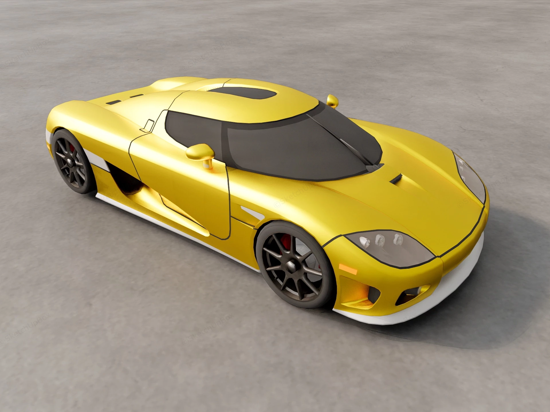 Koenigsegg CCX Yellow sketchup model preview - SketchupBox