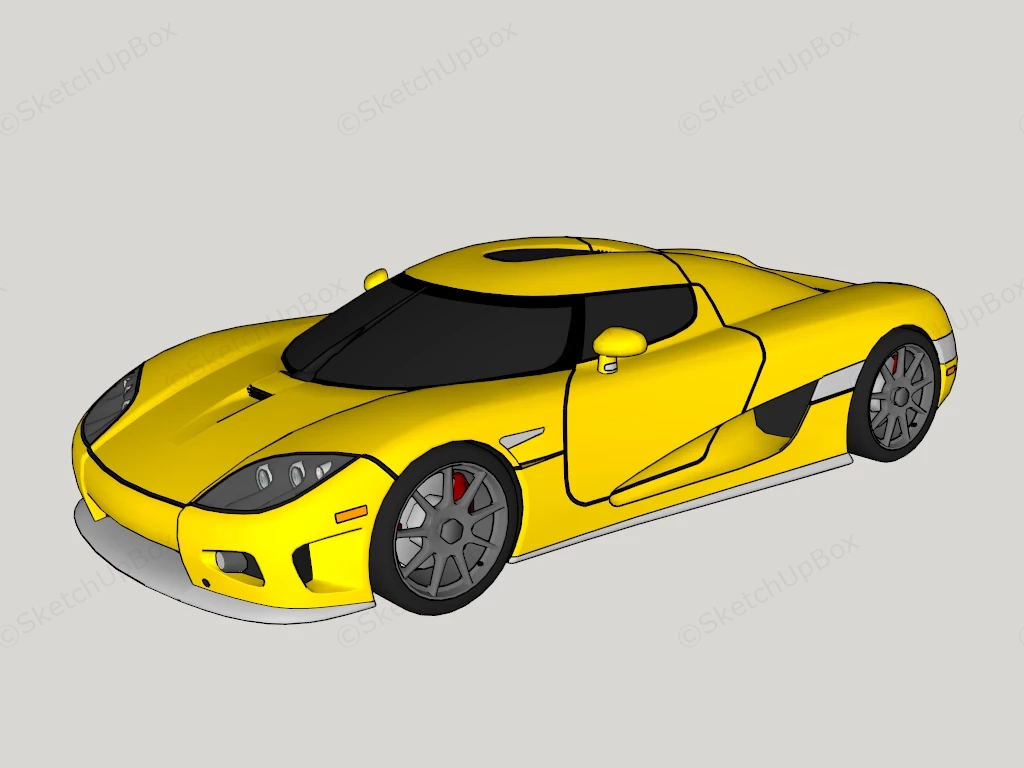 Koenigsegg CCX Yellow sketchup model preview - SketchupBox