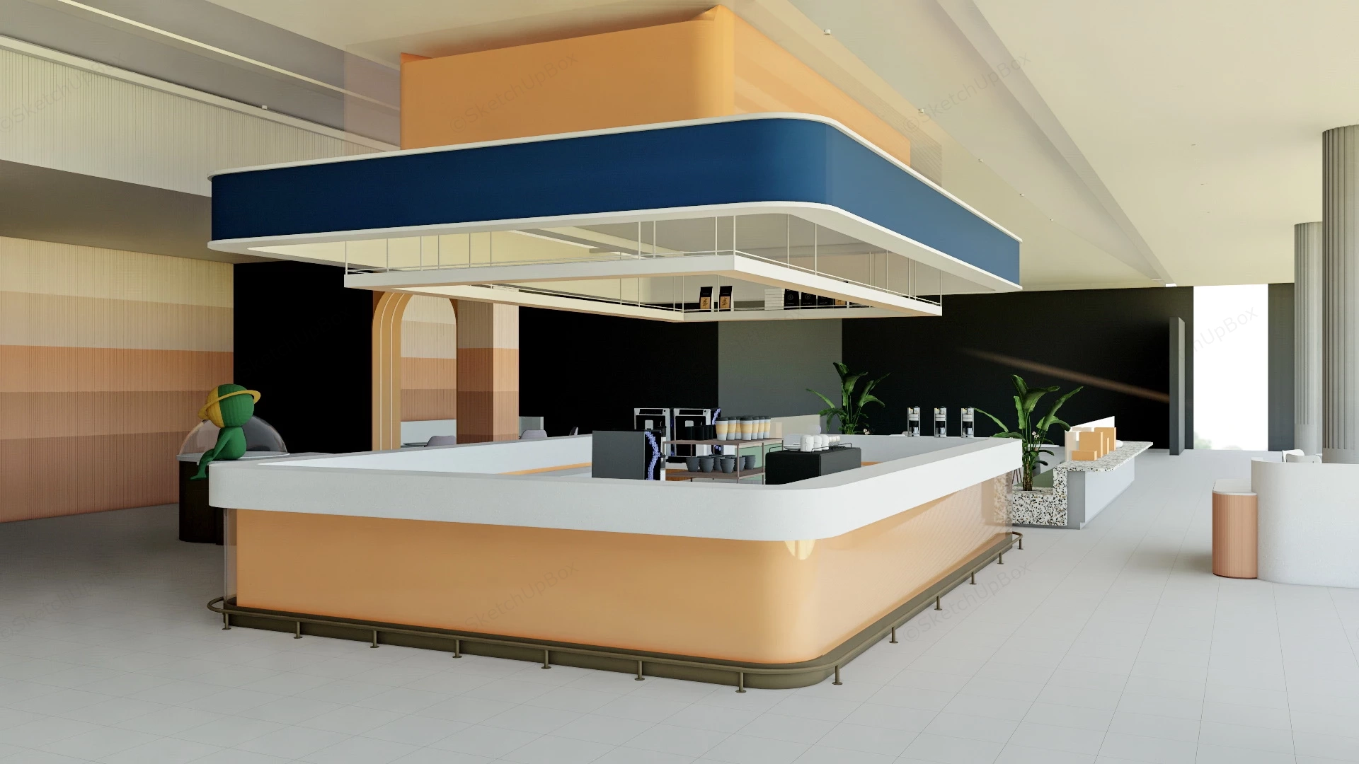 Office Lounge Coffee Bar sketchup model preview - SketchupBox