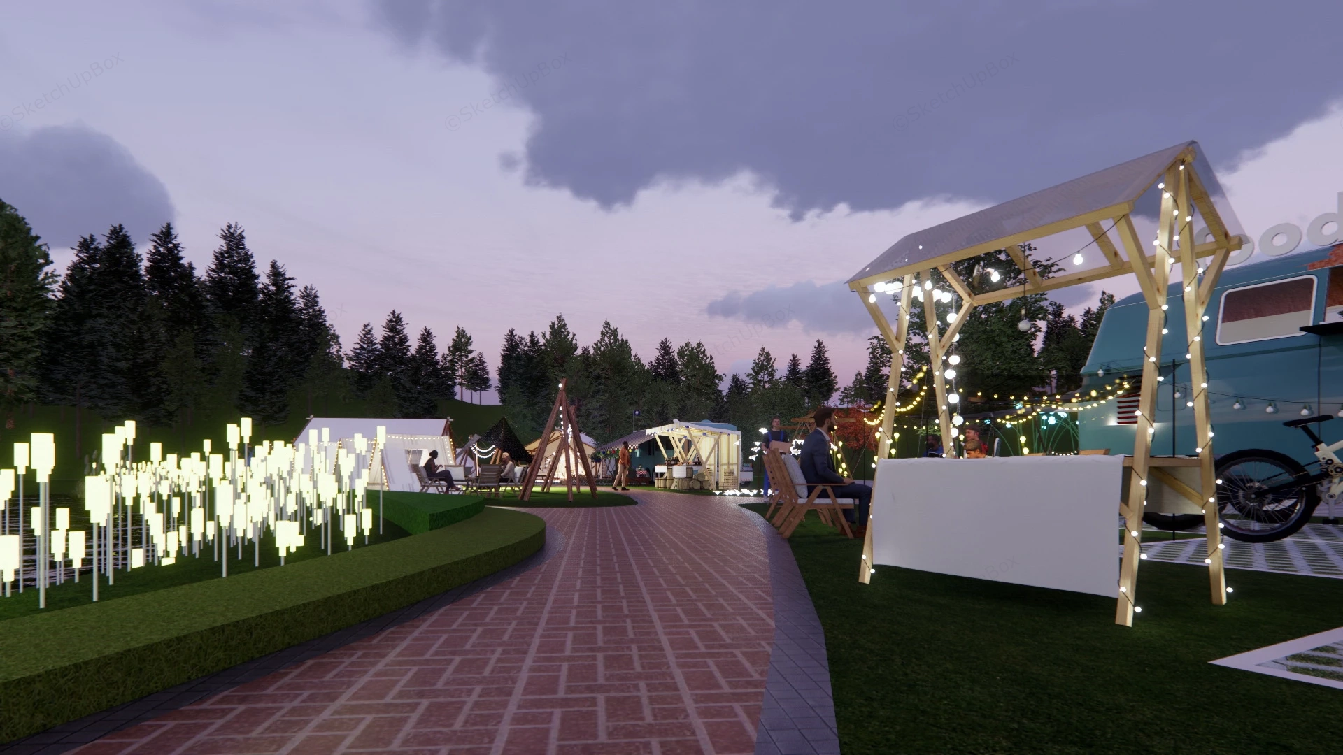 RV Park Campground Design sketchup model preview - SketchupBox