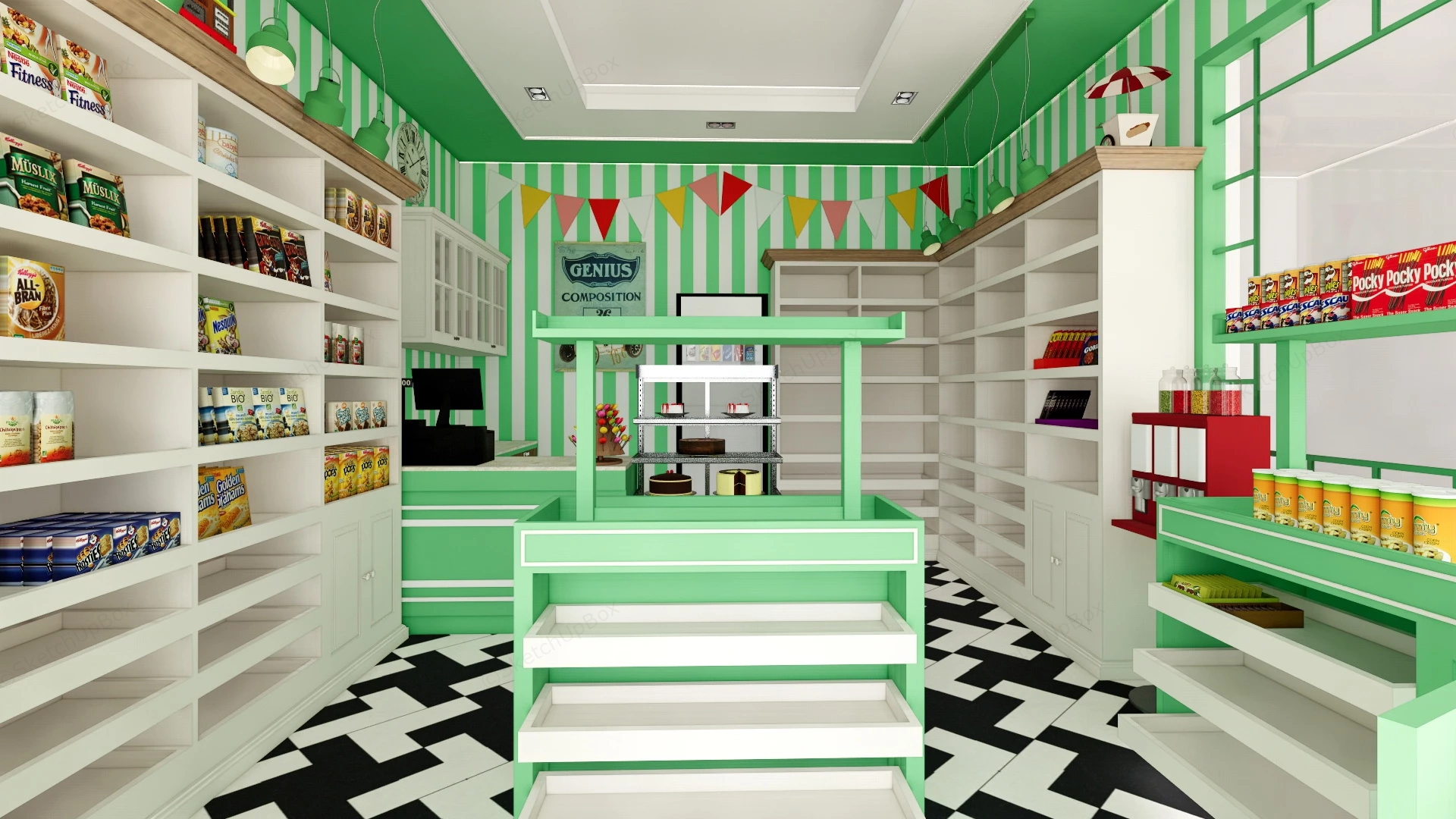 Candy Shop Interior Design sketchup model preview - SketchupBox