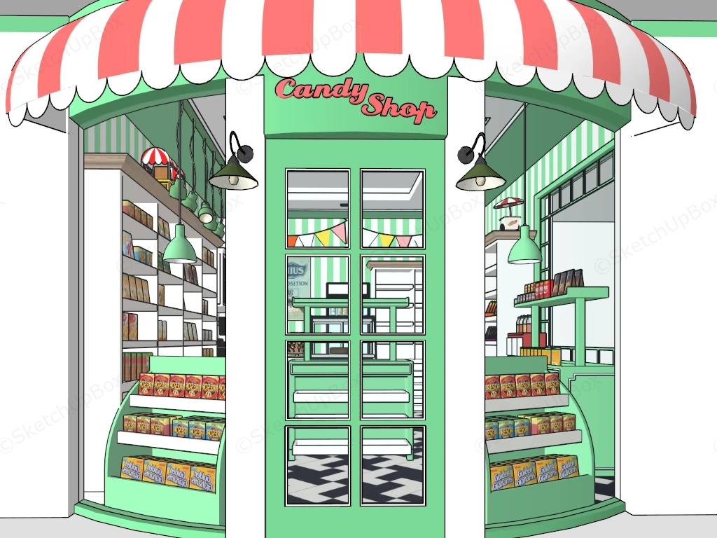 Candy Shop Interior Design sketchup model preview - SketchupBox