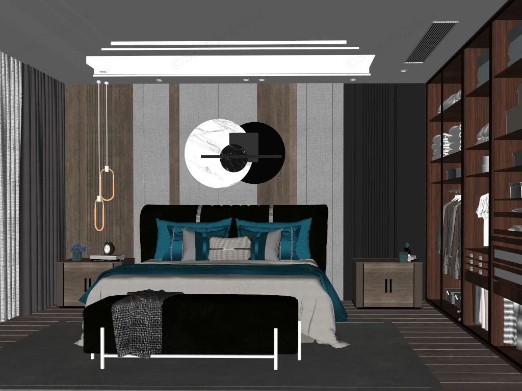Cozy Elegant Master Bedroom sketchup model preview - SketchupBox
