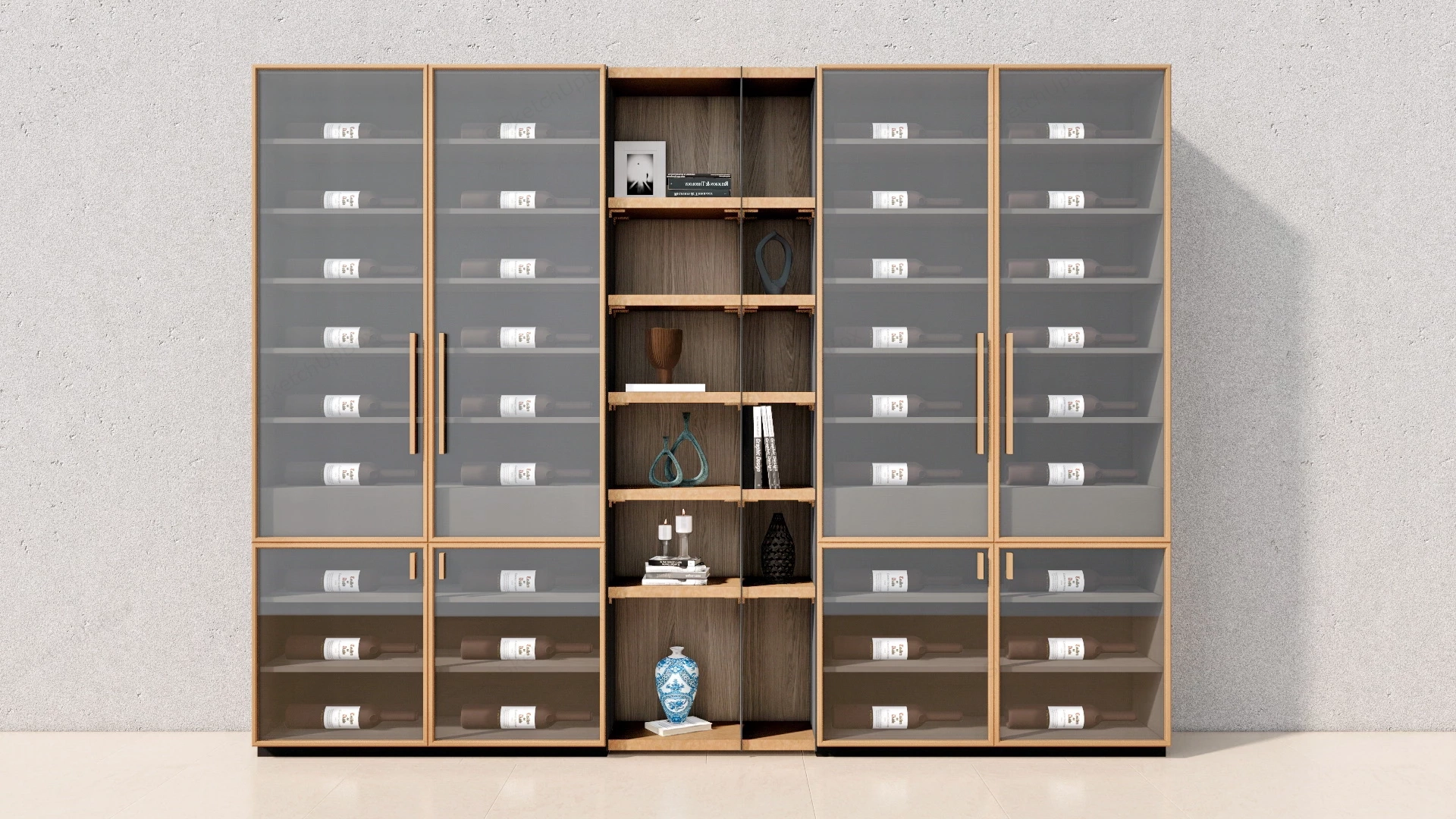 Modern Living Room Wine Cabinet sketchup model preview - SketchupBox