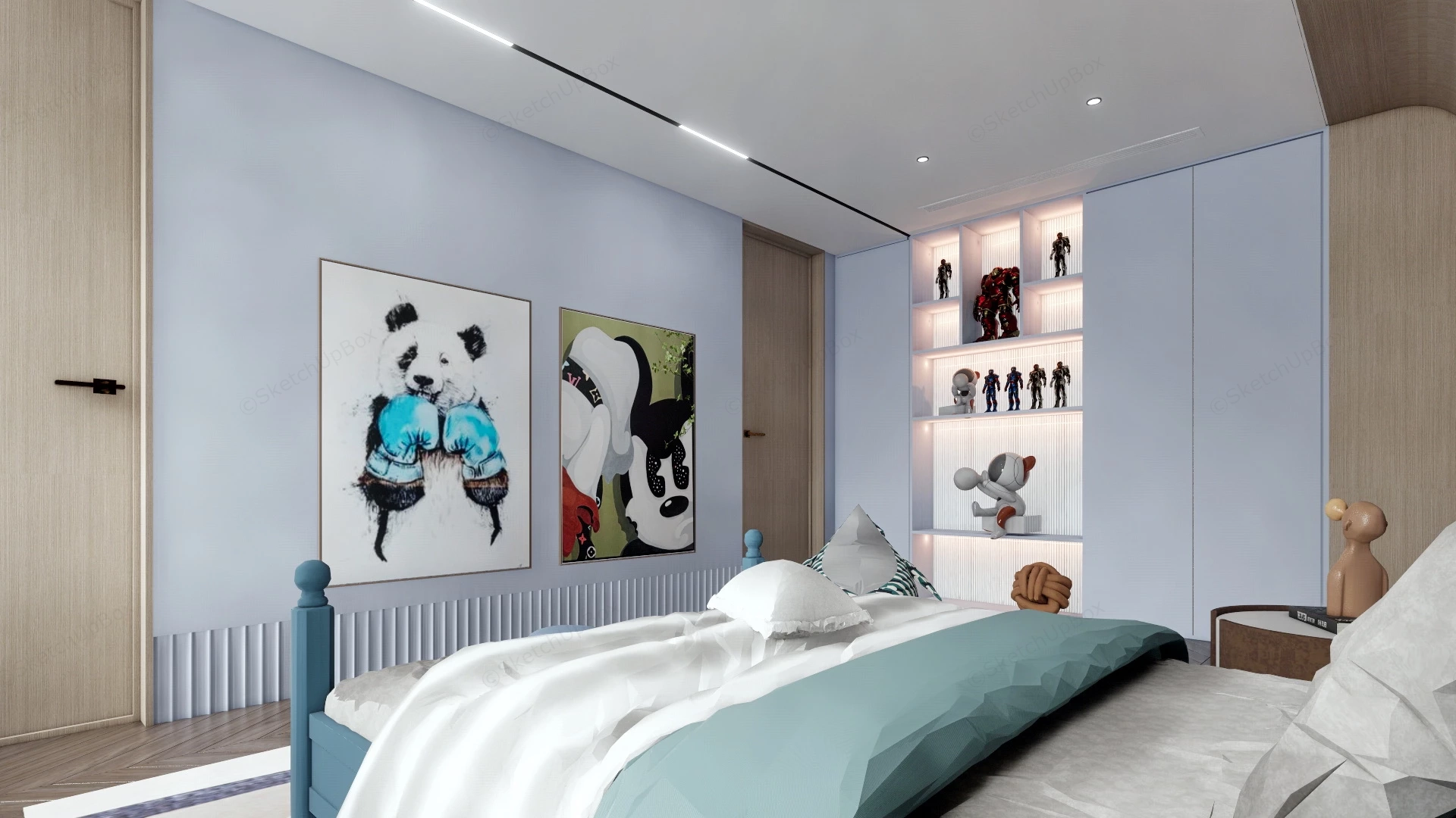 Boys Room Design Ideas sketchup model preview - SketchupBox