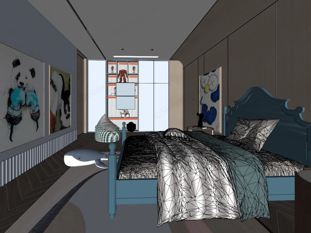Boys Room Design Ideas sketchup model preview - SketchupBox