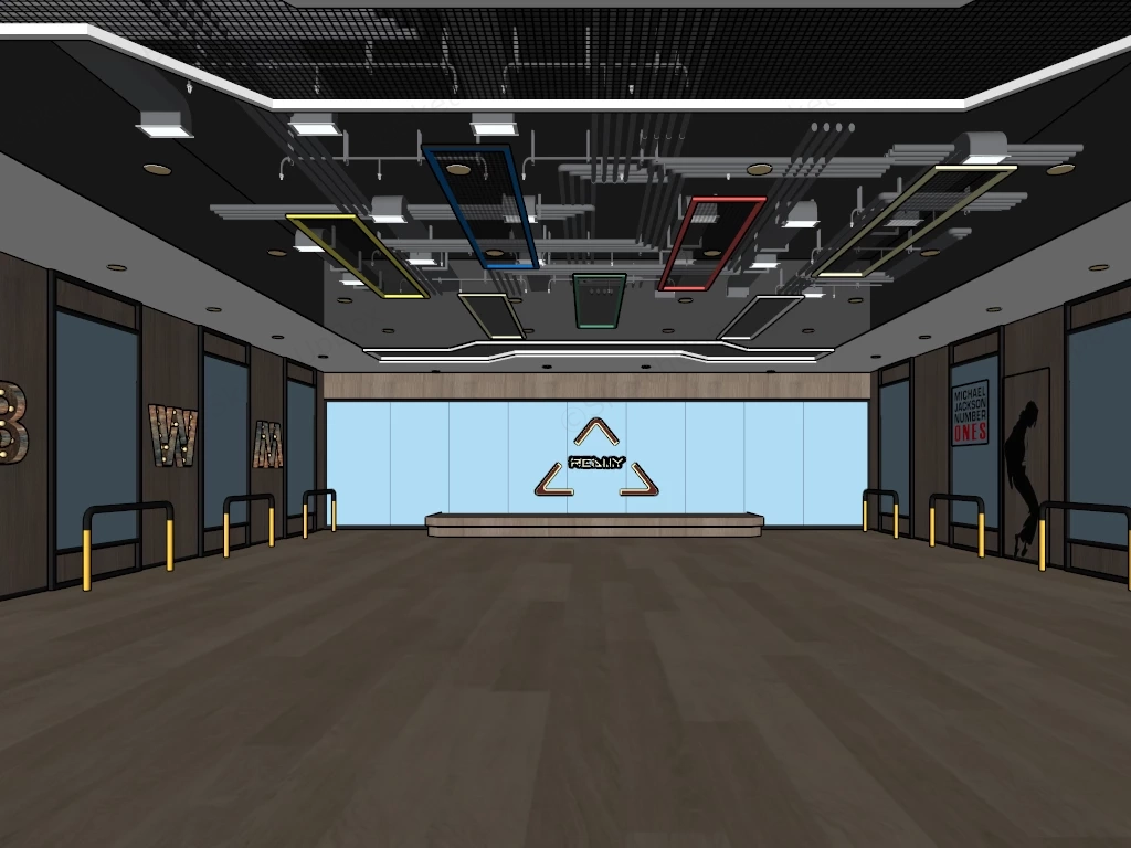 Dance Studio Room sketchup model preview - SketchupBox