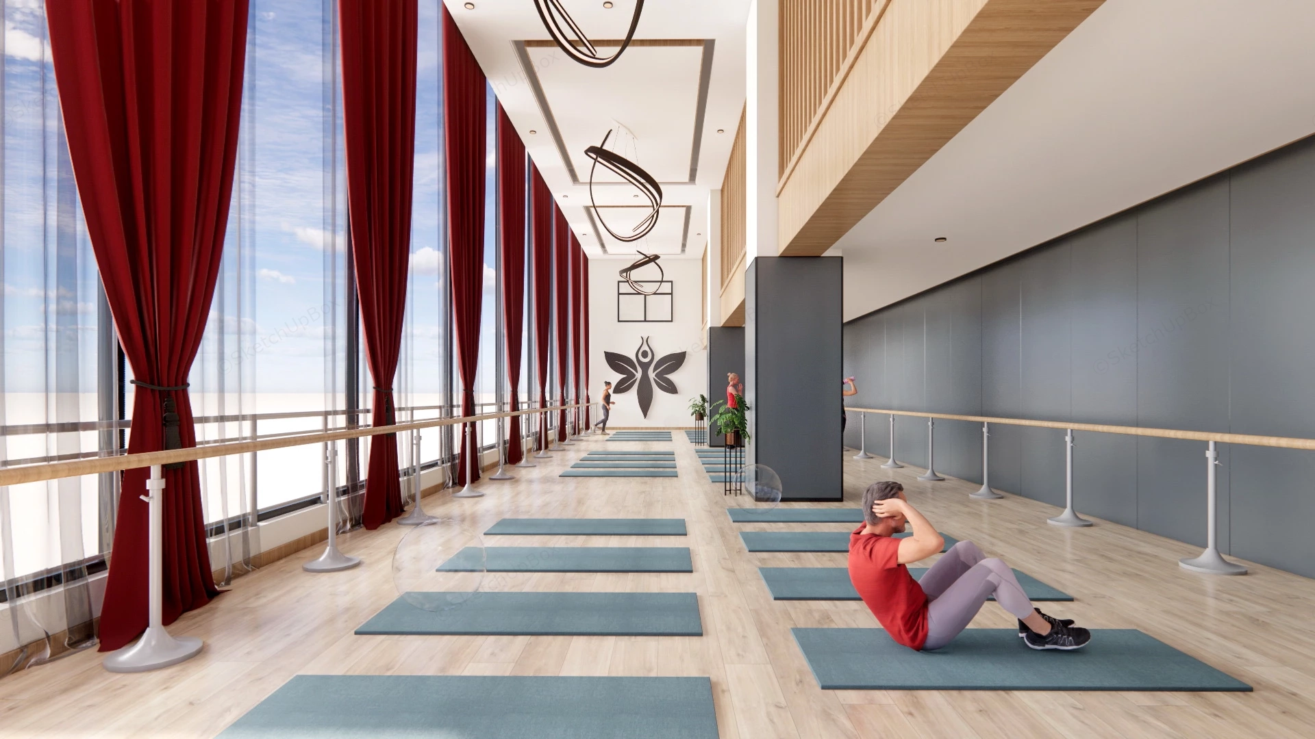 Dance And Yoga Studio Design sketchup model preview - SketchupBox