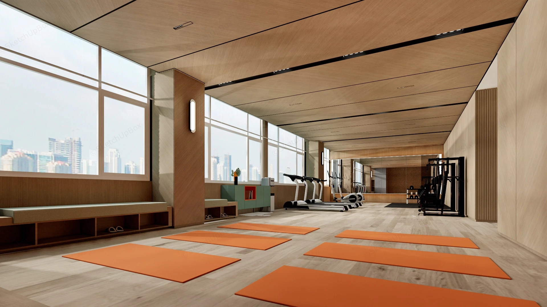 Office Gym Room sketchup model preview - SketchupBox