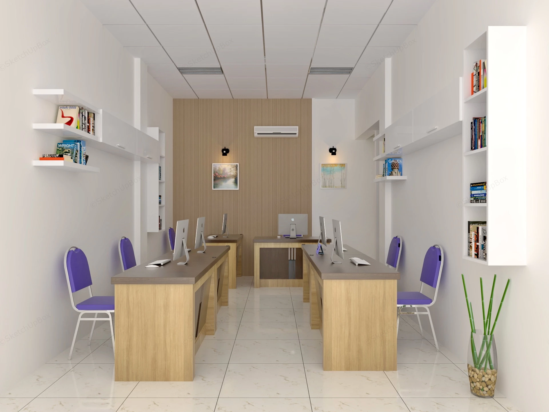 Small Office Space Planning sketchup model preview - SketchupBox