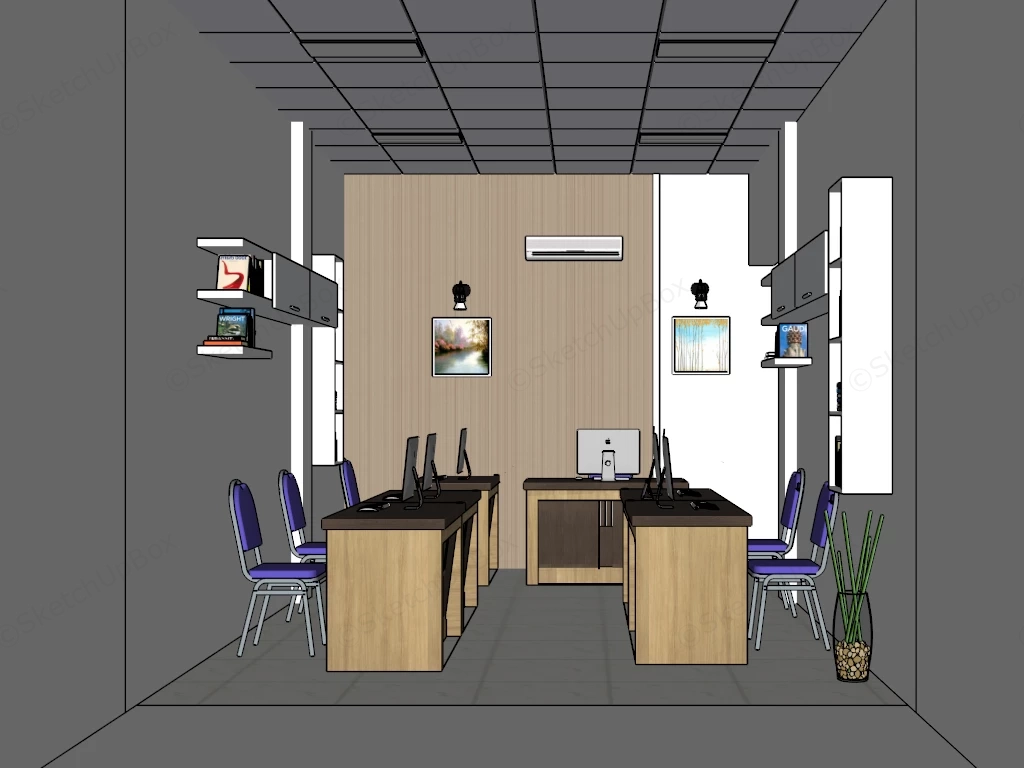 Small Office Space Planning sketchup model preview - SketchupBox