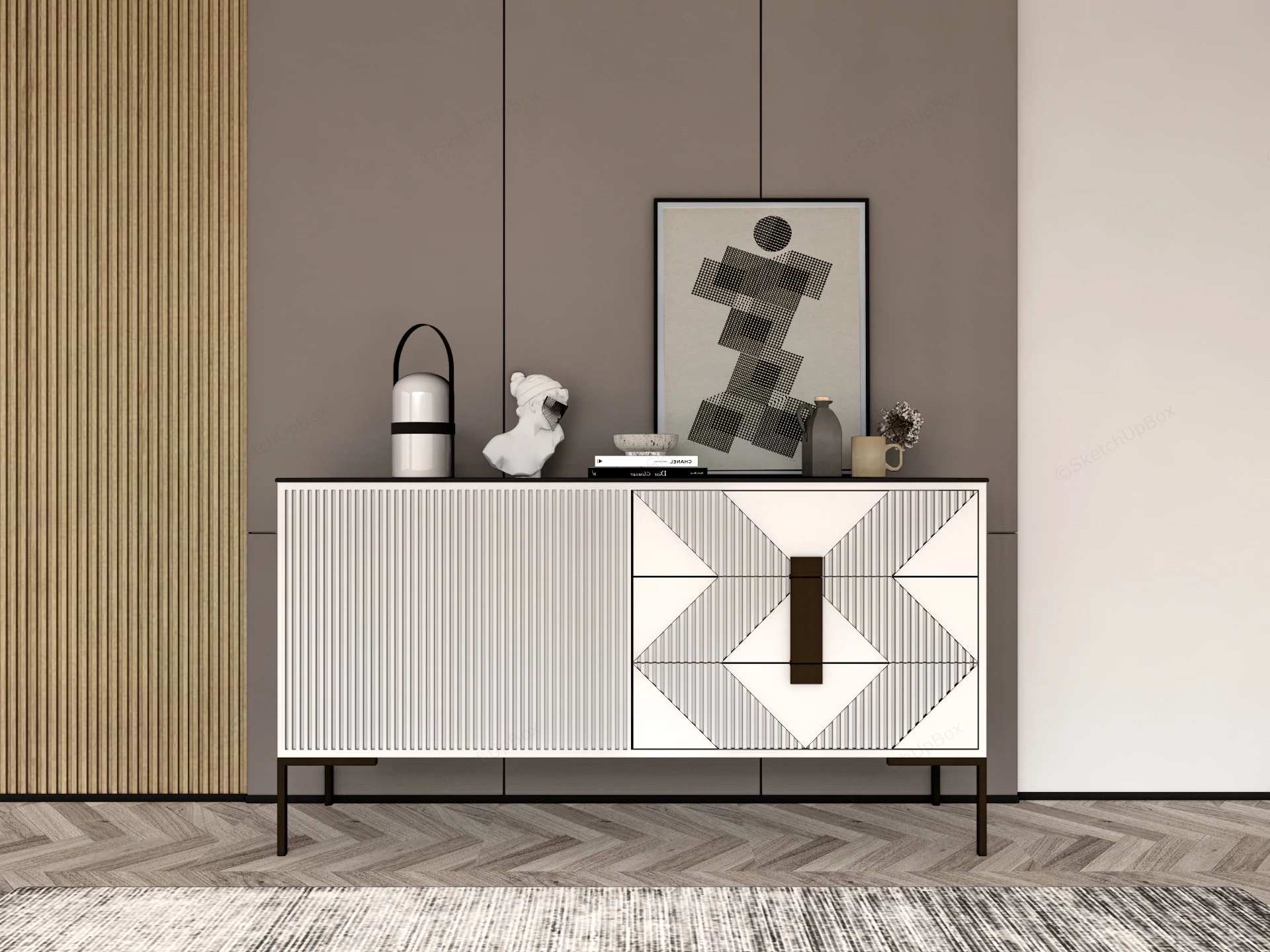 Contemporary Sideboard For Living Room sketchup model preview - SketchupBox
