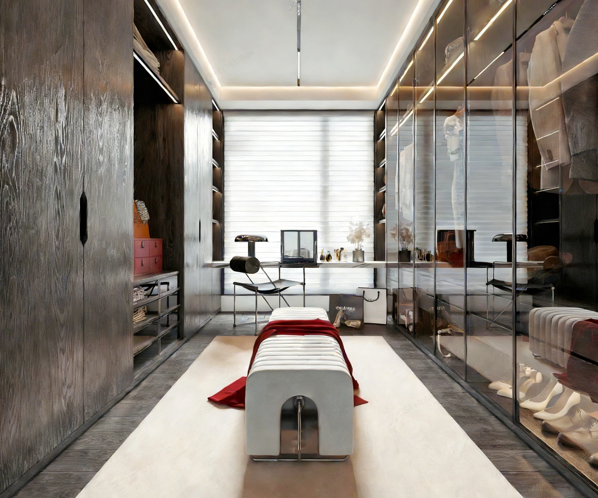 Luxury Closet Dressing Room sketchup model preview - SketchupBox