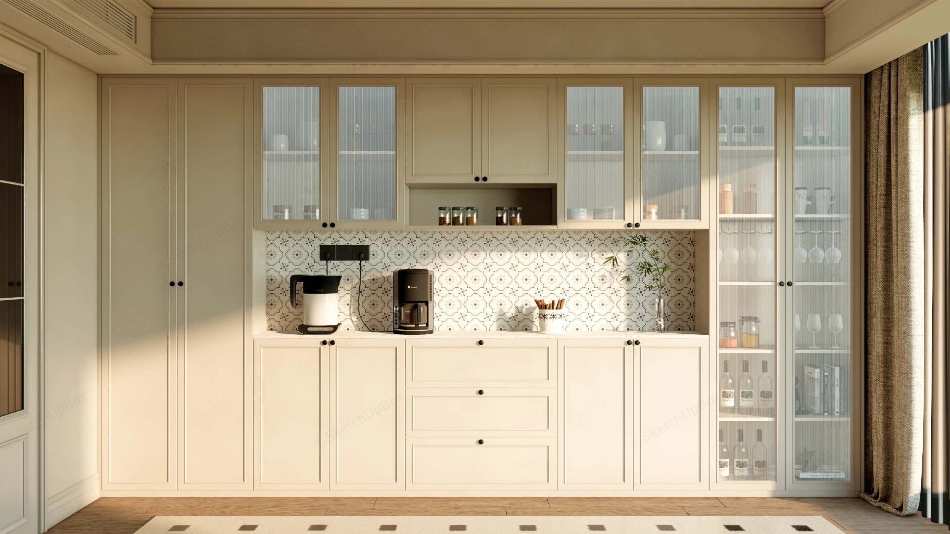 Modern Dining Room Cupboard sketchup model preview - SketchupBox