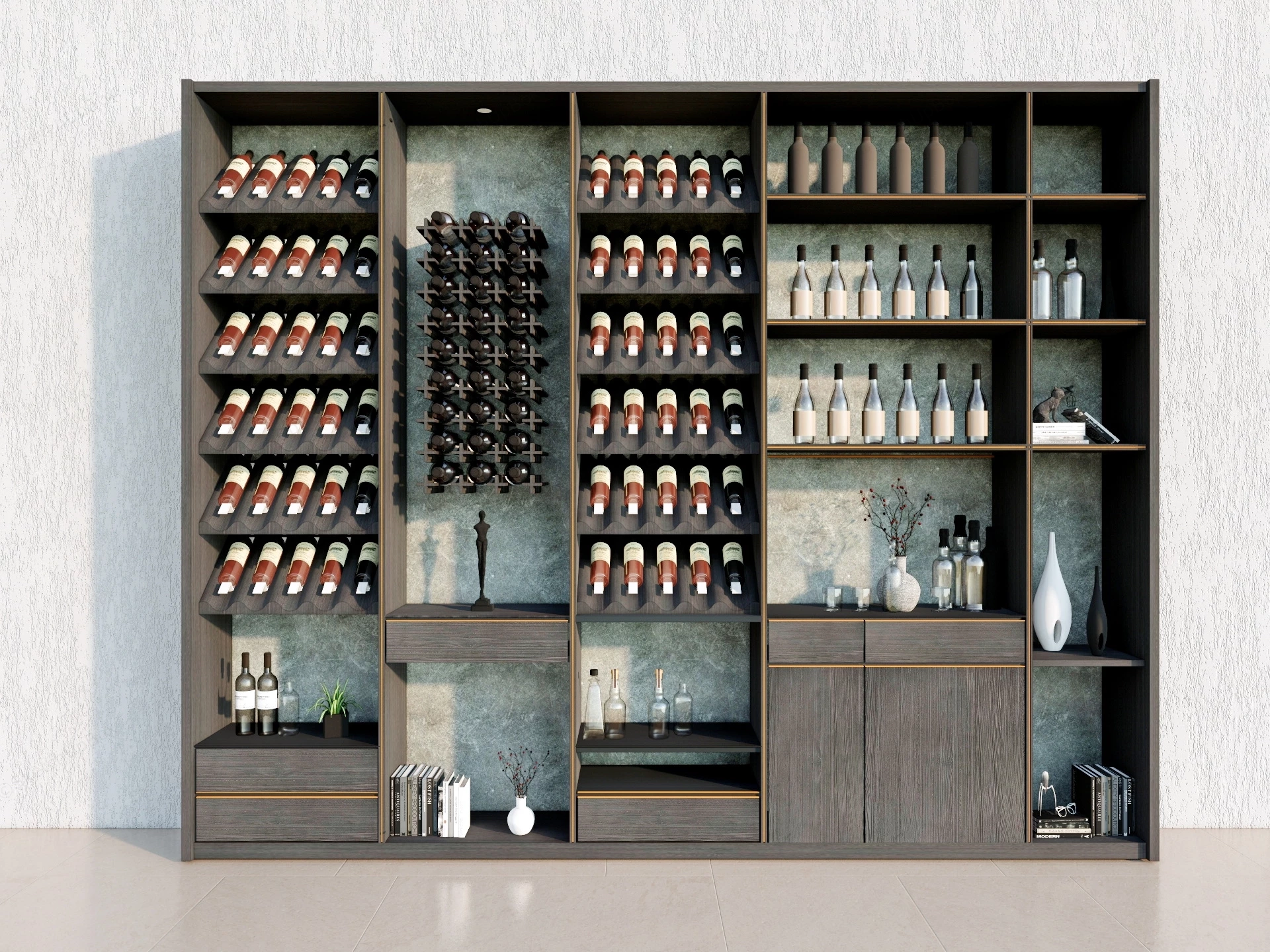 Tall Wine Bar Cabinet sketchup model preview - SketchupBox