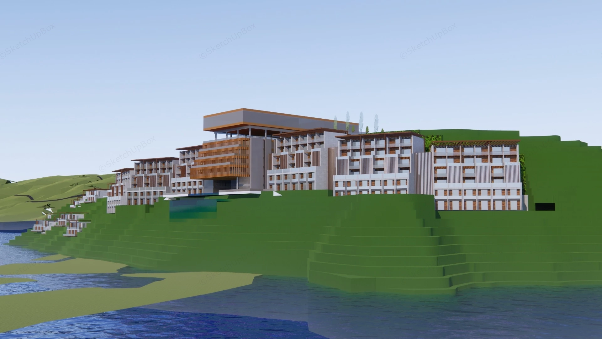 Luxury Mountain Resort sketchup model preview - SketchupBox