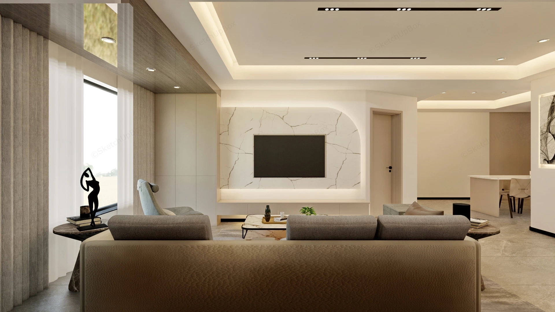 Modern Small Living Room Design sketchup model preview - SketchupBox