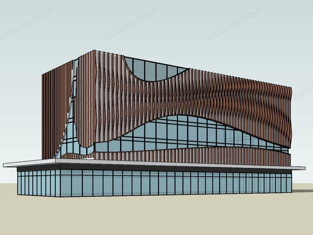 Modern Art Office Building sketchup model preview - SketchupBox