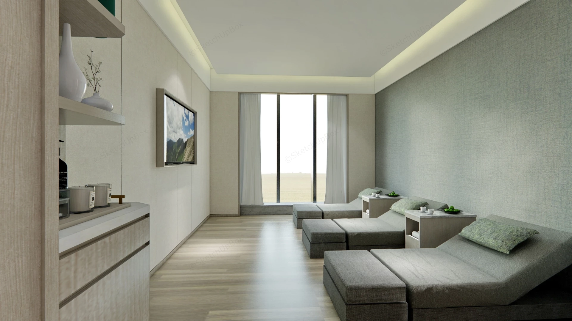 Foot Spa Salon Interior Design sketchup model preview - SketchupBox