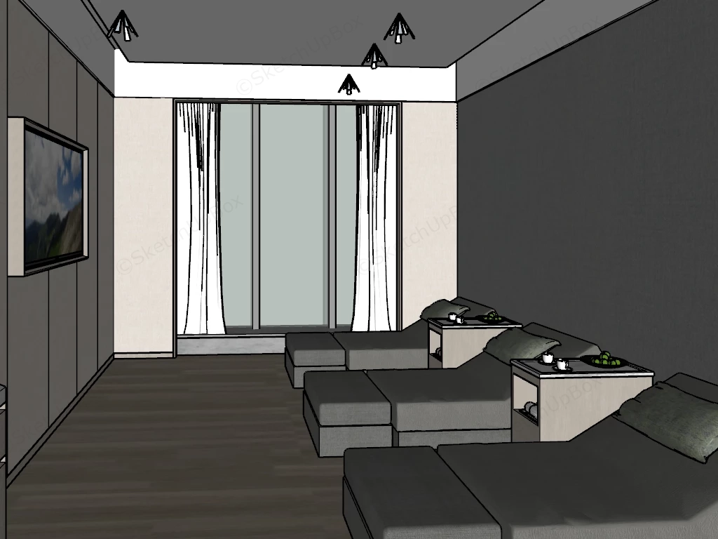 Foot Spa Salon Interior Design sketchup model preview - SketchupBox