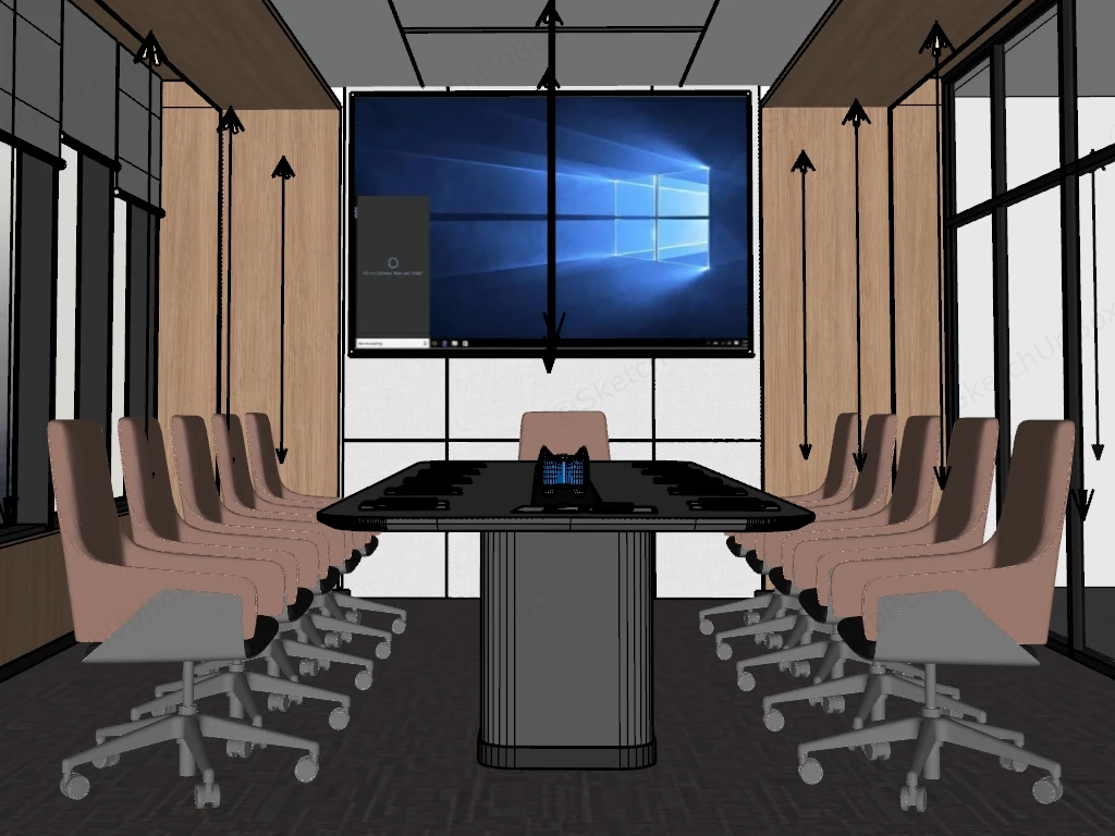 Small Conference Room Design sketchup model preview - SketchupBox