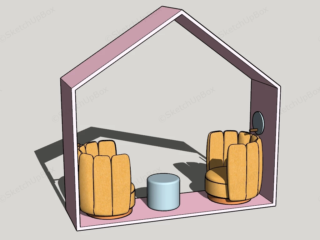 Pod Seating Booth sketchup model preview - SketchupBox